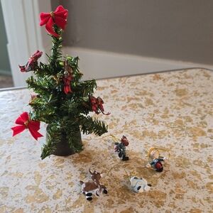 Miniature Holiday Tree with Ornaments